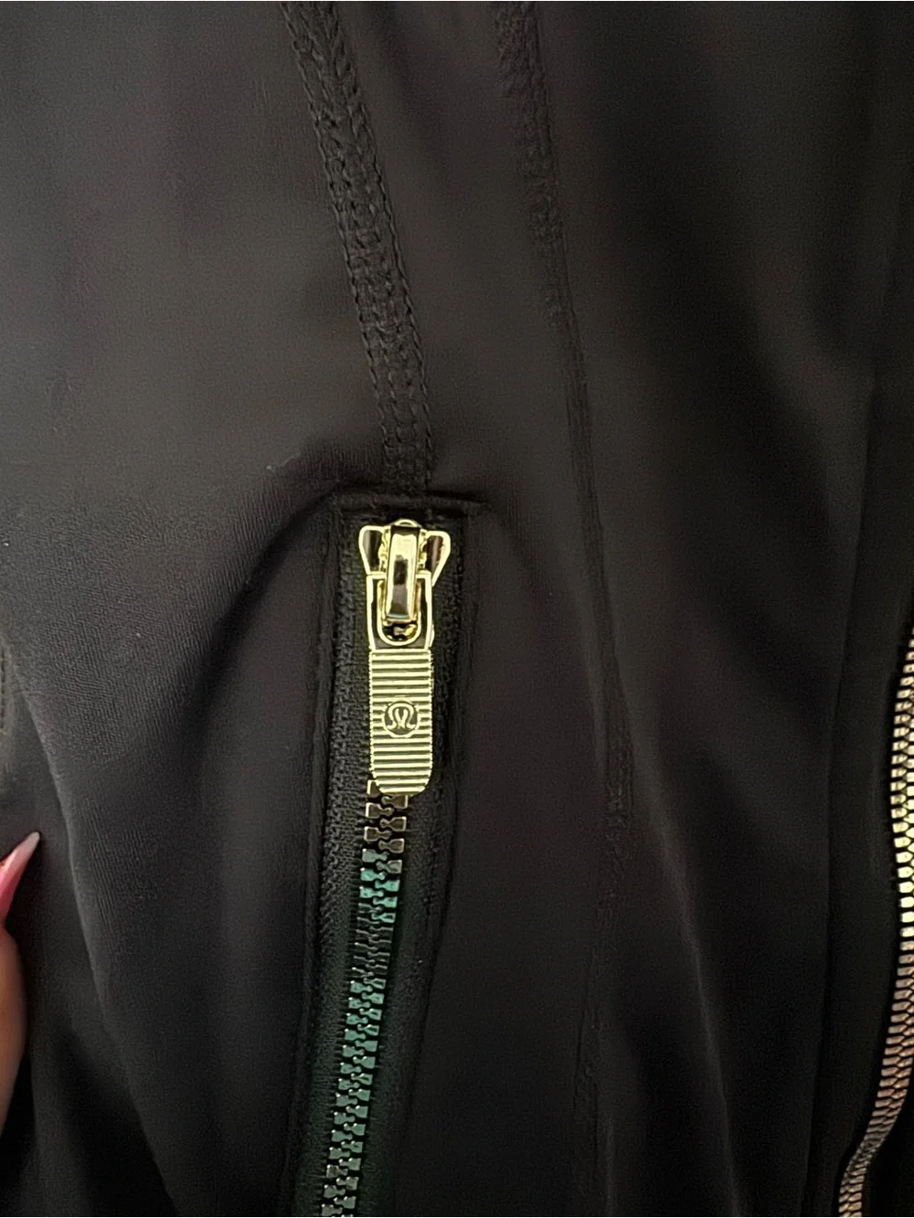Lululemon athletica Black Zip-Up Utility Jacket with Gold Zippers size 4 New